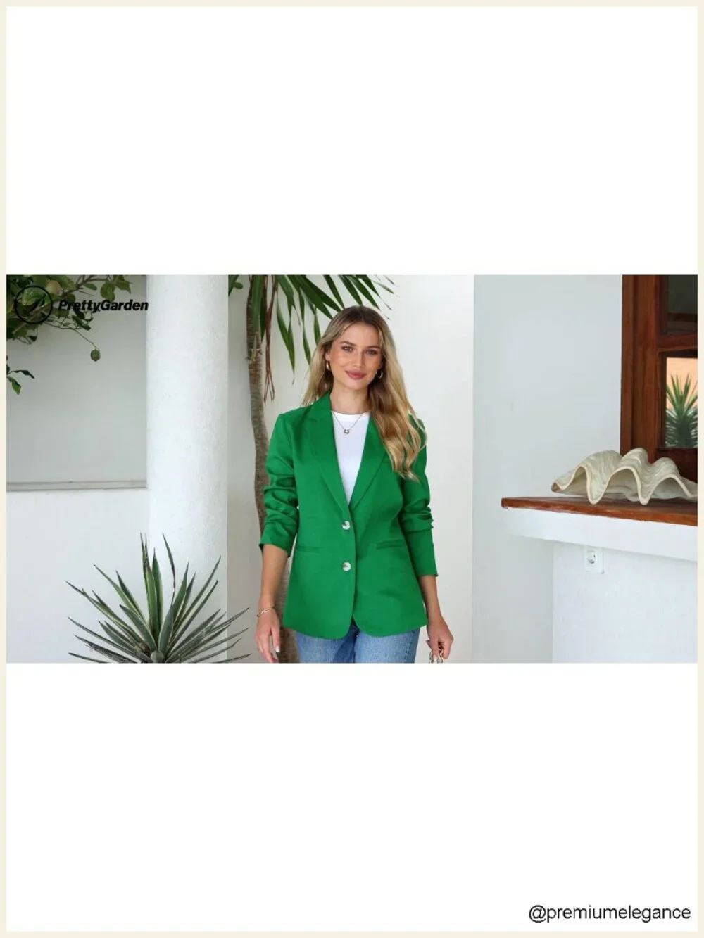 Women's Blazer Open Front Notch Lapel Long Sleeve 97% Polyester 3% Elastane